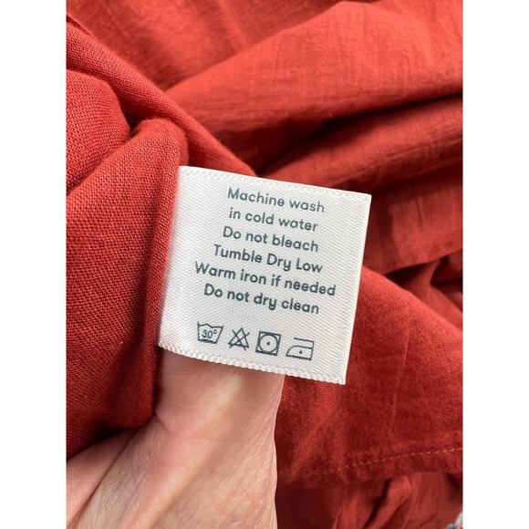 Roller Rabbit Dress Womens Sz L Orange Tiered Embroidered Midi - Picture 9 of 11